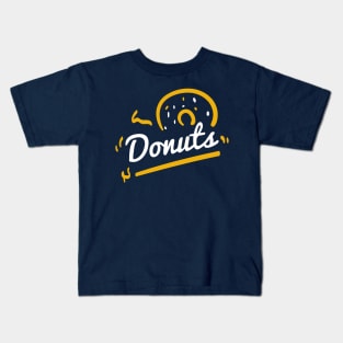 Donuts Sign Typography White and Light Brown Kids T-Shirt